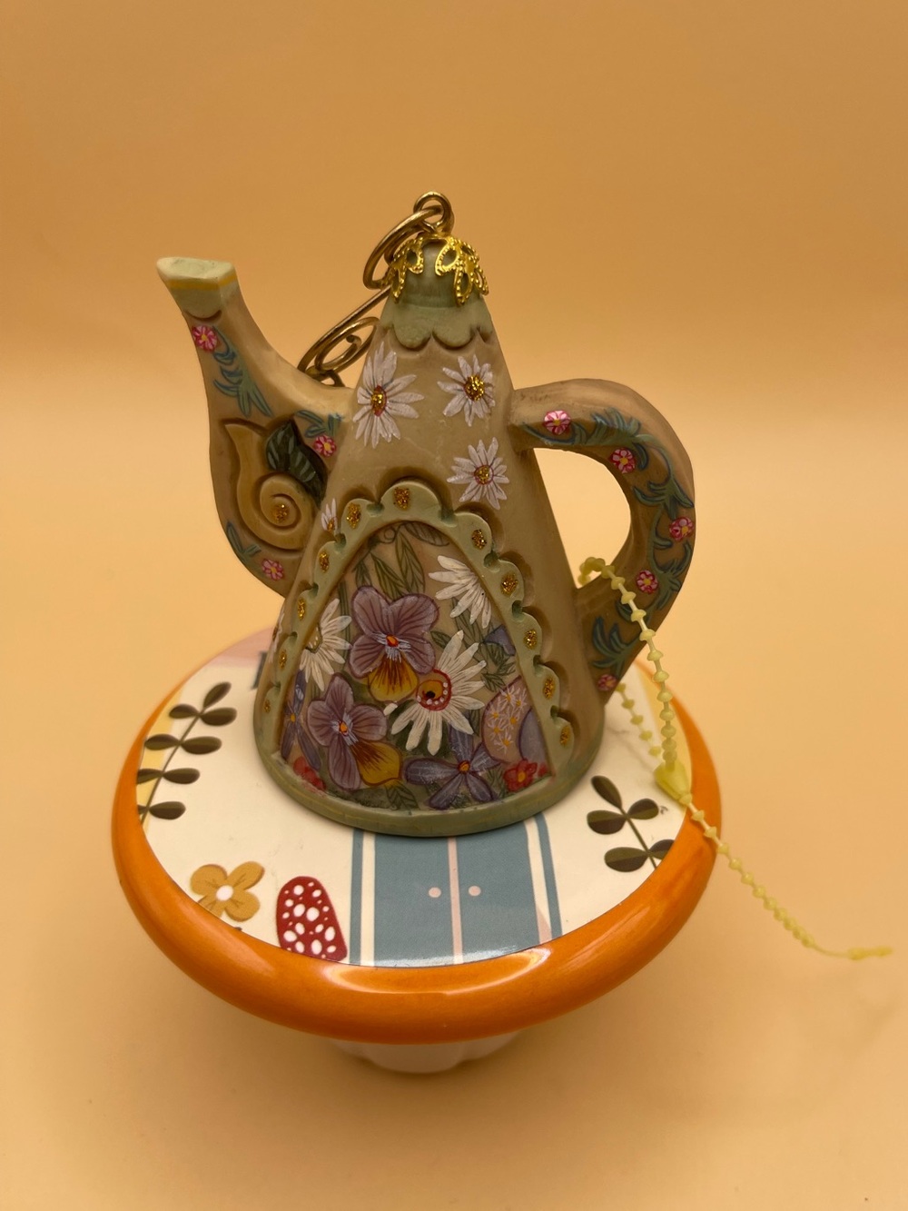 Vintage Hand-Painted Floral Teapot Ornament Gift Box by G. DeBrekht, NWT